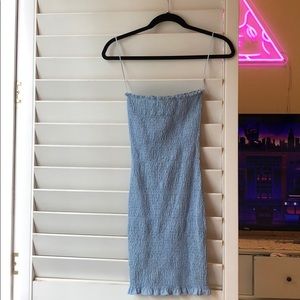 Blue Strapless Dress